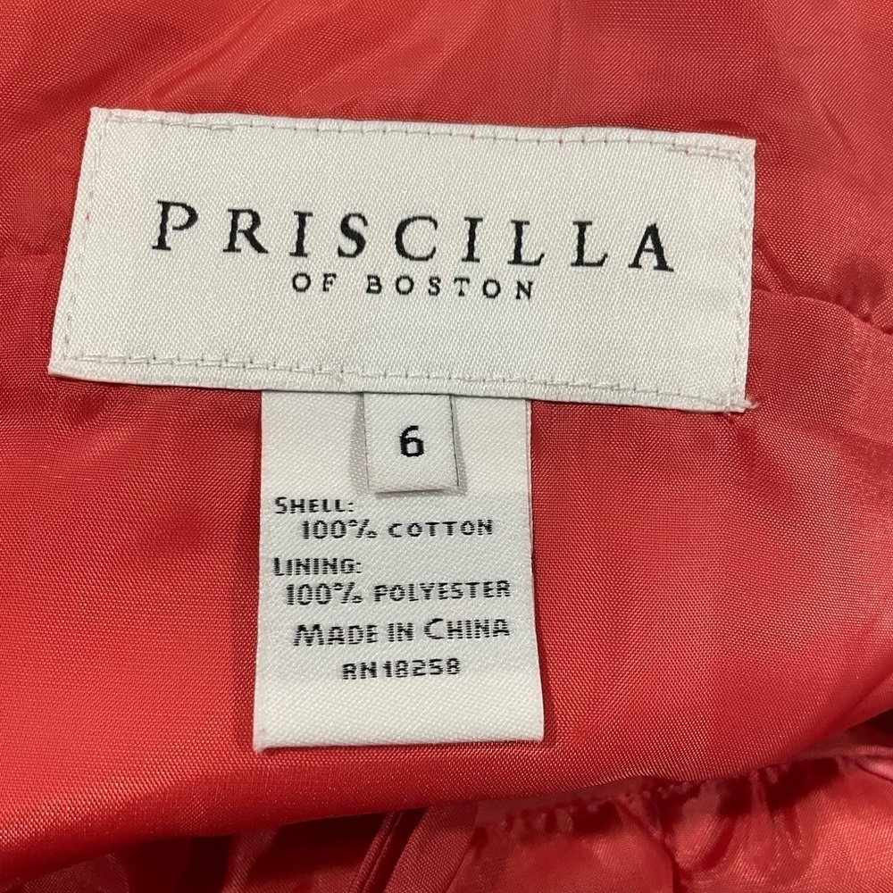 Priscilla of Boston size 6 pink cotton sleeveless , with 1 1/4” W strap dress - Picture 5 of 6